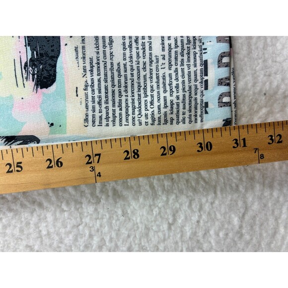 Princess Polly In My Element Mid Rise Pants Women’s 12 White Newspaper Print NWT - Picture 6 of 13